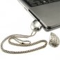 8GB USB Flash Drive Necklace - Jeweled Metal Heart [TKE-CVSC-K14-8GB]