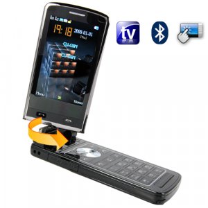 Quad Band Touchscreen Flip-Phone w/ Dual SIM, TV, Accelerometer  [TKE-CVDQ-M43]