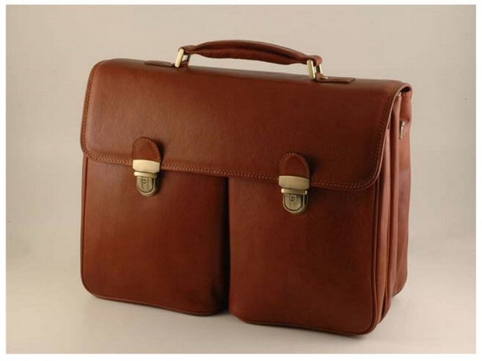 Italian High Quality Calfskin Leather Briefcase -Varese