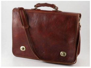 Italian High Quality Calfskin Leather Briefcase - Siena