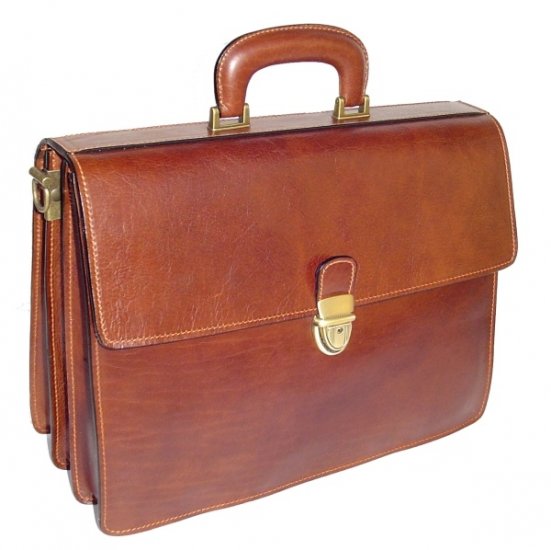 Italian High Quality Leather Briefcase - Pellevera