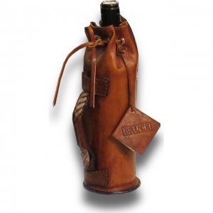 Italian High Quality Leather Bottle Bag - Portavino