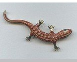 Unsigned brown enamel salamander pin