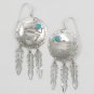 Navajo Crafted Turquoise Buffalo Shield Earrings