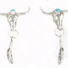 Navajo handcrafted Steer Head Earrings