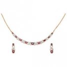 Lady V Garnet and Diamond Necklace and Matching Earrings