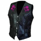 Diamond Plate™ Rock Design Ladies' Genuine Leather Vest
