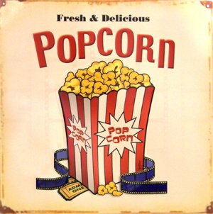 TIN SIGN - Popcorn
