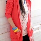 D008 lengthened cotton hoodie with zipper