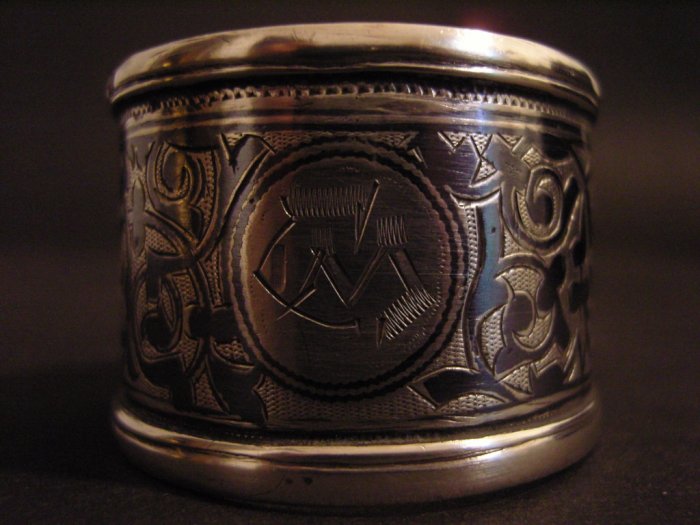 Russian Silver Niello Napkin Ring