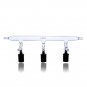 Single maniflod with 3-port high vacuum valves both hoses open 325mm in length