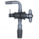 Vacuum flow-control adapter 90° bent with glass stopcock 14/20