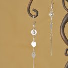 Silver Mirror Finish Circles & Crystal Rhinestone Dangle Earring