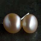 9mm Natural Freshwater Pearl Stud Earrings, Lavender