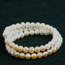 Pink and White Freshwater Pearl Wire Bracelet