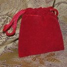 Velour Gift Jewelry Pouch - Red 2 x 2.5 inch