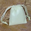Velour Gift Jewelry Pouch - Ivory 2 x 2.5 inch