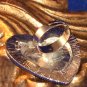 Large Detailed Enameled Heart Ring Adjustable - Dark Lavender