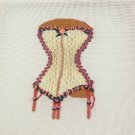 Naughty Satin Rose Corset Completed Needlepoint