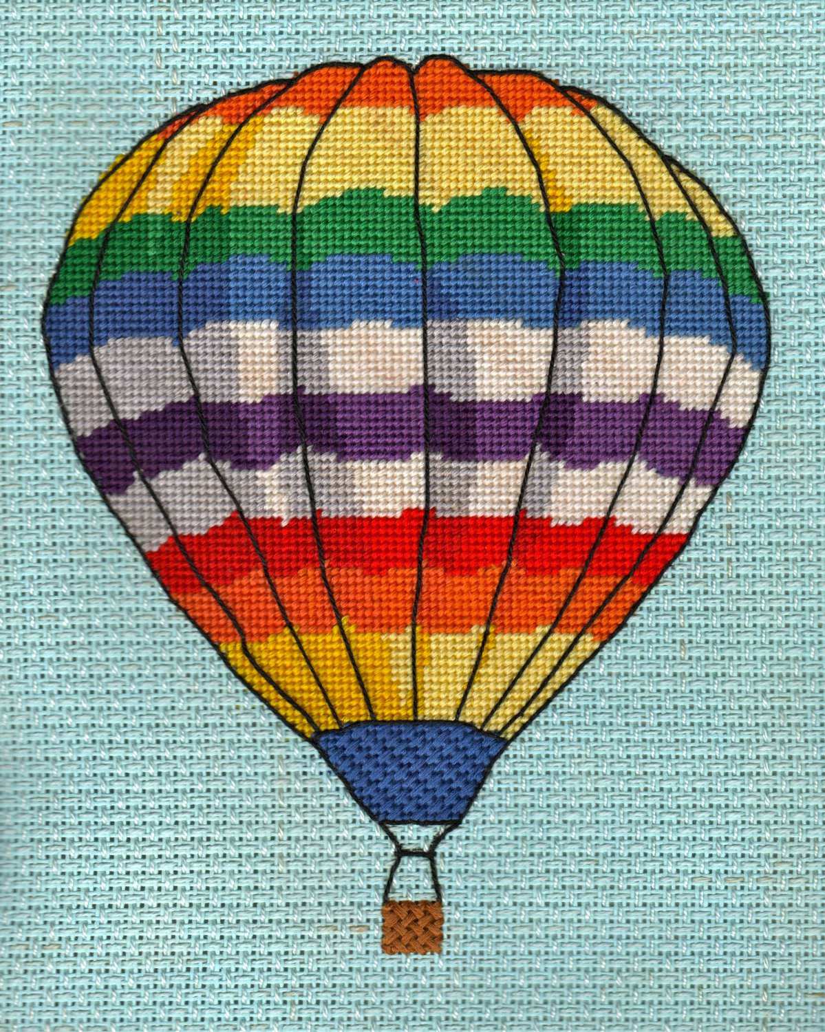 Balloon in Flight Completed Needlepoint
