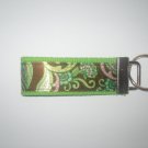 Lime Green and Paisley Keychain