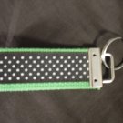 Lime Green and Brown Polka Dot Key Fob