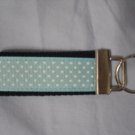 Navy Blue and Light Blue Polka Dot Key Fob