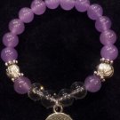 Purple Alexandrite / Quartz Gemstone Sterling Silver Tree of Life Mala Bracelet