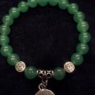 Green Aventurine Gemstone Sterling Silver Celtic Tree of Life Yoga Mala Bracelet
