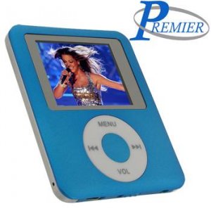 Ultra portable digital MP3/MP4 player "BLUE" with built in FM radio and voice recorder.