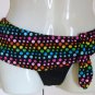 Arizona Bikini Bottom Black with Colorful Dots Size Extra Large NEW