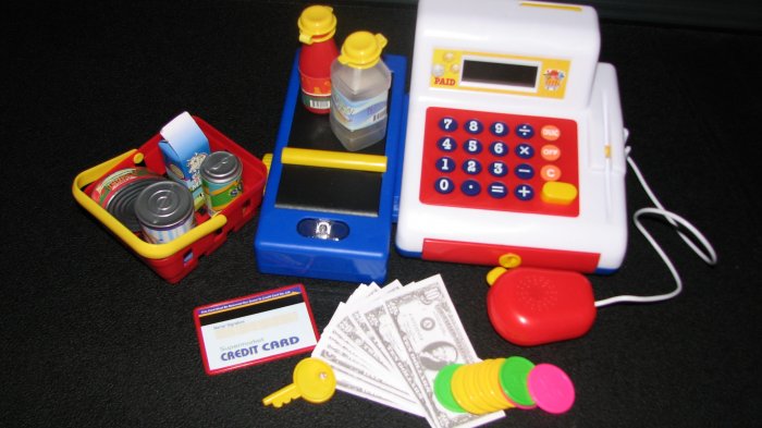 Kids Pretend Play Cash Register & Accessories - Math & Counting Learning