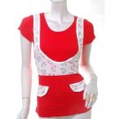 cute teddy bears print insert diy indie emo babydoll top free ship!