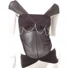 GOTHIC GOTH SLASH CHAINS HAUTE RUCHED BIKER SHEER DRAPED BANDAGE TOP S 80S FREE SHIP!