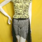Sheer biker chain drape mini asymmetrical skirt