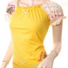 Cute 80s neon bright off shoulder toon top s-m