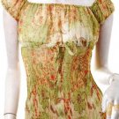2010 TRENDS RUNWAY FASHION ROMANTIC CLOTHING SHEER TREND GREEN FLORAL NYMPH TOP