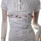 EDWARDIAN TREND RUNWAY FASHION ROMANTIC CLOTHING VINTAGE STYLE CLOTHES 3D ROSETTE BIB TOP