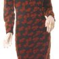 Velvet floral print chinese sexy dress cheongsam L vintage 40s style
