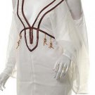 sexy shoulder slash waist cincher caftan top mini dress white flowy