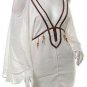 sexy shoulder slash waist cincher caftan top mini dress white flowy