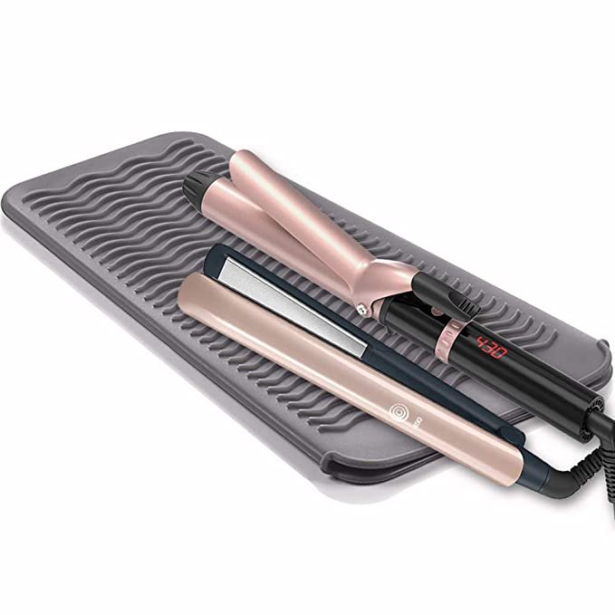Hair Iron Mat & Pouch, Professional Heat Resistant Mat for Flat Iron and Curling Iron