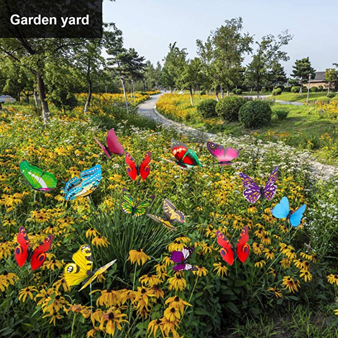 75 Pcs Butterfly Decoration Stakes Waterproof Garden Butterfly Ornaments for Indoor/Outdoor