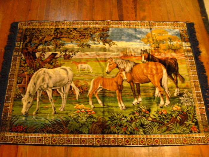 Beautiful Vintage Woven Velvet Tapestry Made in Italy