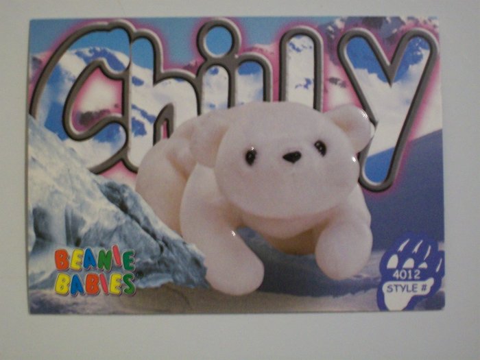 TY Beanie Baby Card # 72 Chilly the Polar Bear - Style # 4012