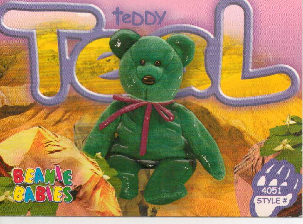 teddy teal beanie baby value