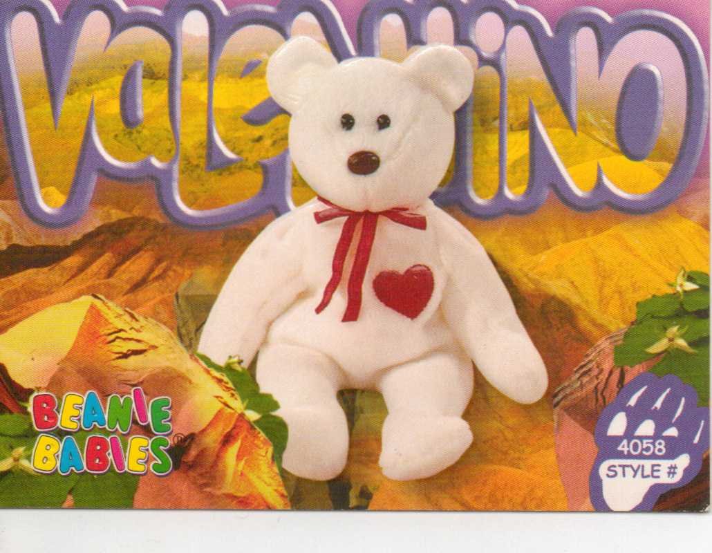 TY Beanie Baby Card # 251 Valentino the Bear-Style # 4058-2nd Ed -Ser 4