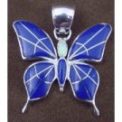 Sterling Silver Lapis Opal Butterfly Pendant
