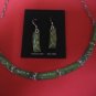 Sterling Silver Gaspeite Necklace and Earrings