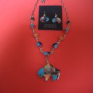 Sterling Silver Multi Stone Necklace and Earring Set